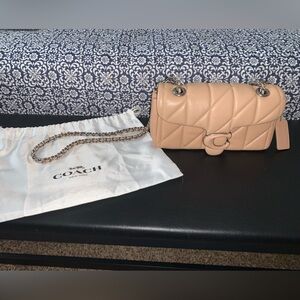 Coach Beige Quilted Shoulder Bag